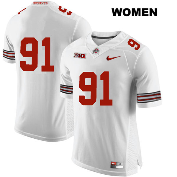 Ohio State Buckeyes Women's Drue Chrisman #91 White Authentic Nike No Name College NCAA Stitched Football Jersey EH19A50GA